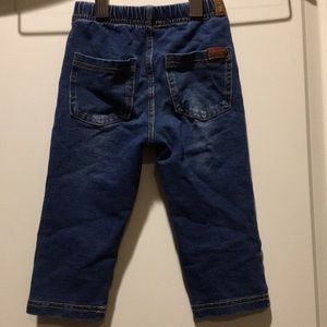 7 For All Mankind baby elastic waistband pull on faux fly jeans kids size 12M